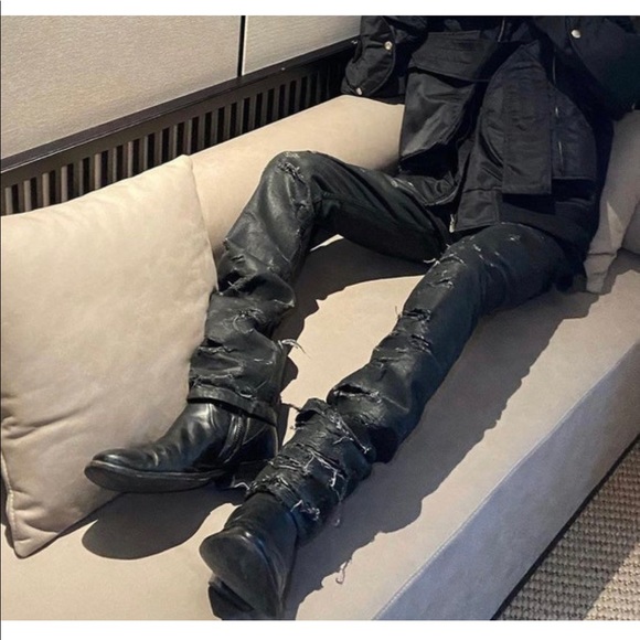 Waxed washed denim